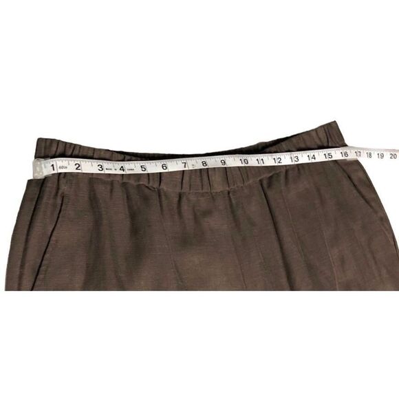 Eileen Fisher Sz Medium Super Wide Leg Cropped Tencel Taupe Pants with Pockets - Picture 5 of 8